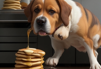 Video of Dog Stealing Pancakes is Lit - Literally