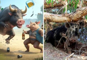 That Time a Pig Stole 18 Beers, Got Drunk, and Fought a Cow