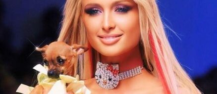 Paris Hilton and her dog Dolce model Hello Kitty for New York Fashion Week