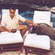 George Clooney Hanging with Max the Pig
