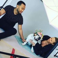 John Legend and Chrissy Teigan at a photoshoot