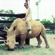 Pablo Escobar rides a Rhino
