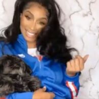 Karlie Redd's pet "Can’t even Model With A Dog In Peace "