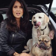 Salma Hayek's pet Rescue Dogs