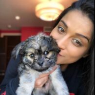 Lilly Singh's pet Scarbro
