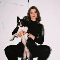 Julia Fox's pet Boston Terrier