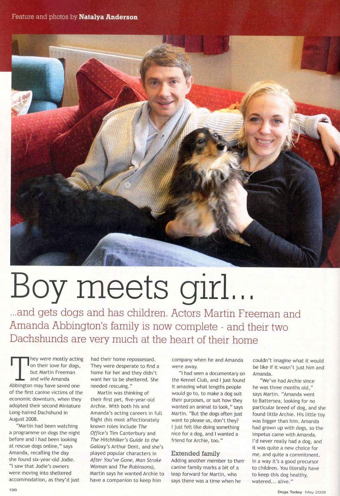 Martin Freeman adopted Dachshunds interview