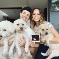 Grant Gustin's pet Jett, Nora, and Rookie