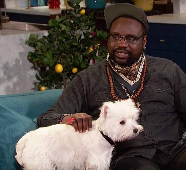 Brian Tyree Henry with dog Olivia from Widows movie