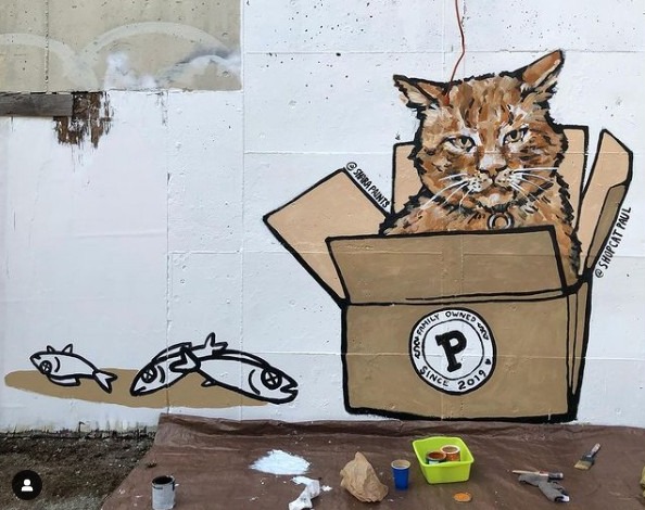 Shop Cat Paul Mural