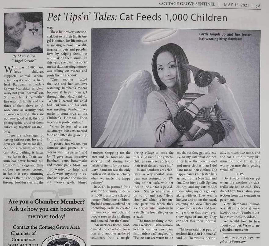 Jojo and Bambam Newspaper Article - feeds Filipino Children