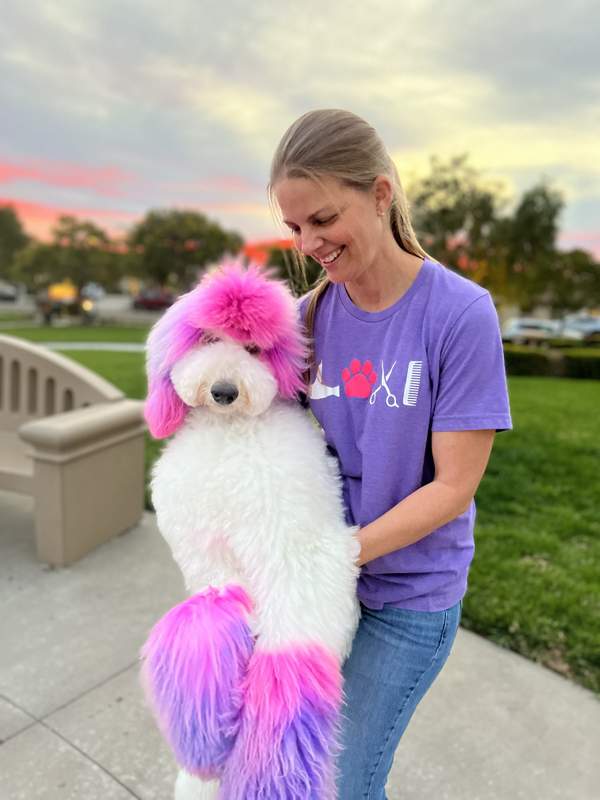 Zoe the Unicorn Poodle and Angela from Muse Dog Spa San Diego
