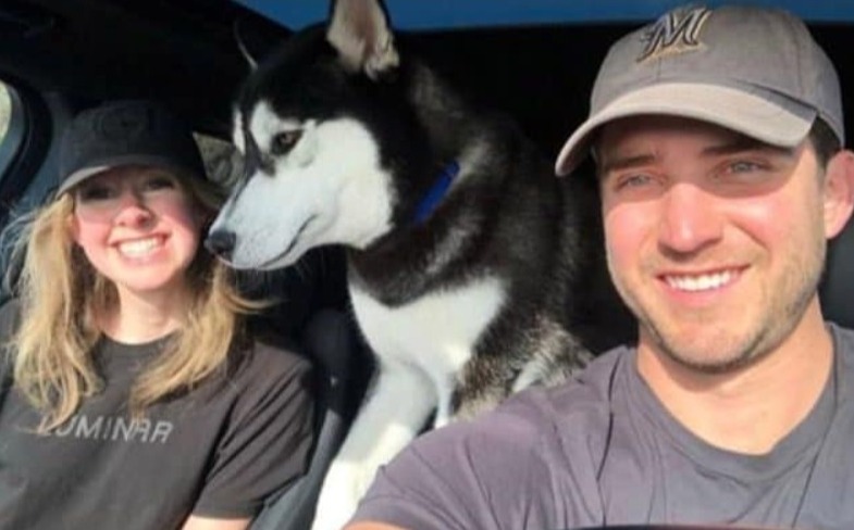 Theranos Founder Elizabeth Holmes with her husband Billy Evans and Husky dog Balto