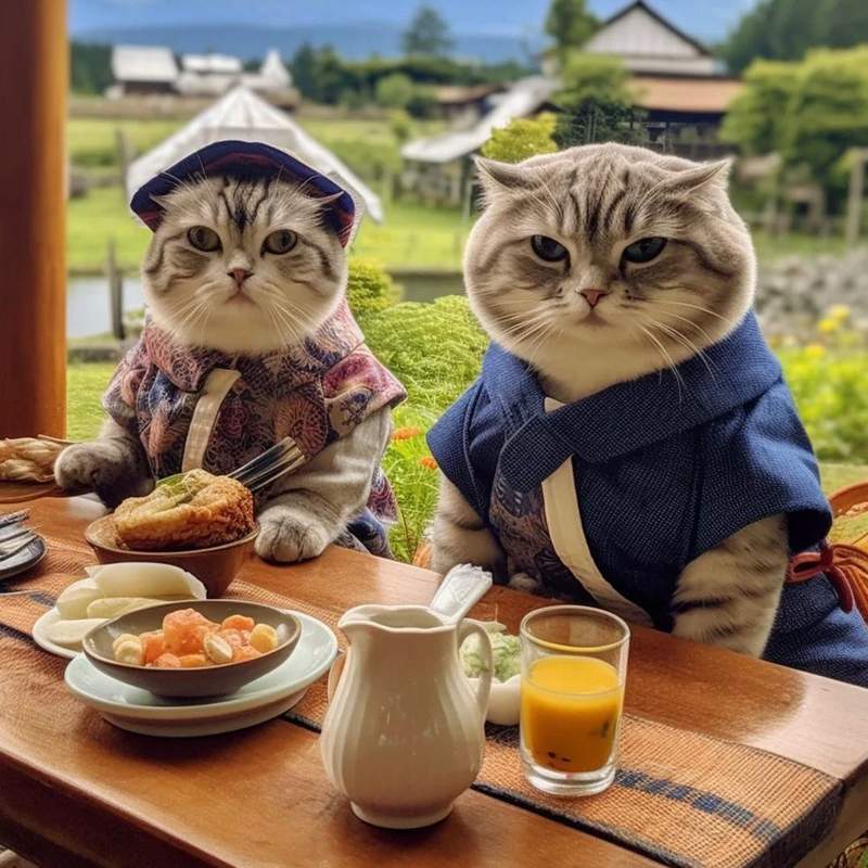 AI cats in Japan