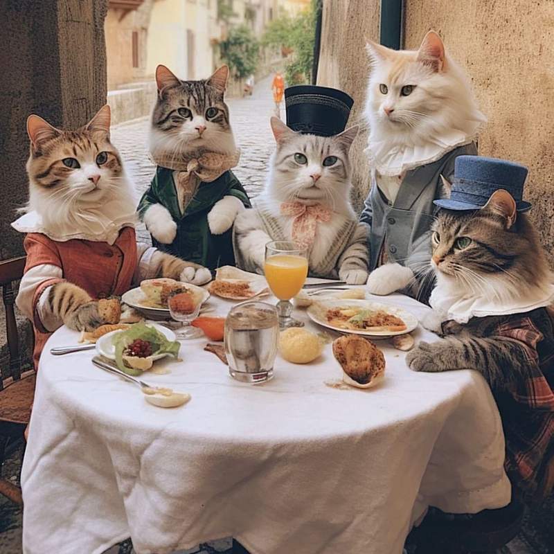 AI fancy cat lunch