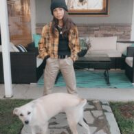 Ariana Greenblatt's pet White Rescue Dog