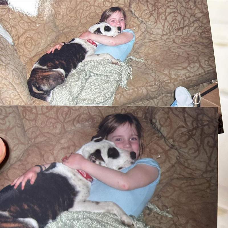 Billie Eilish as a kid with her dog Pepper