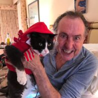 Eric Idle's pet Diasy, Jack, and a Cat