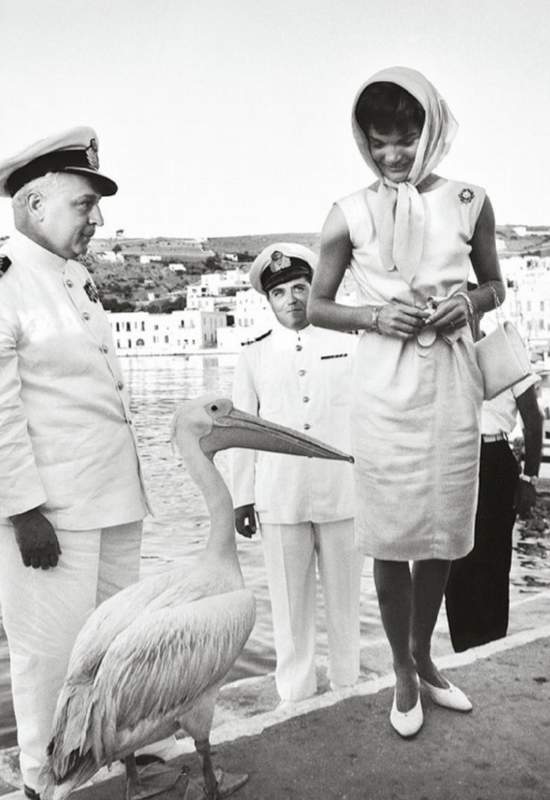 Petros the Pelican with Jackie Kennedy