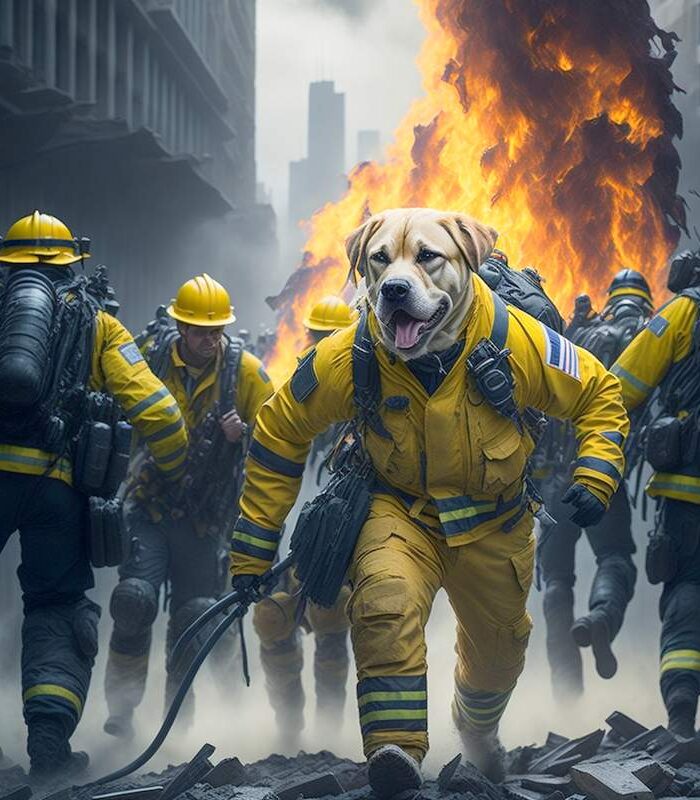 AI image of Roselle the Sept 11 hero as a firefighter