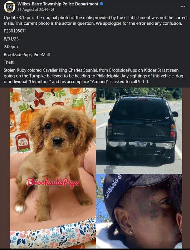 Police correction of Lil Uzi Vert stealing a dog