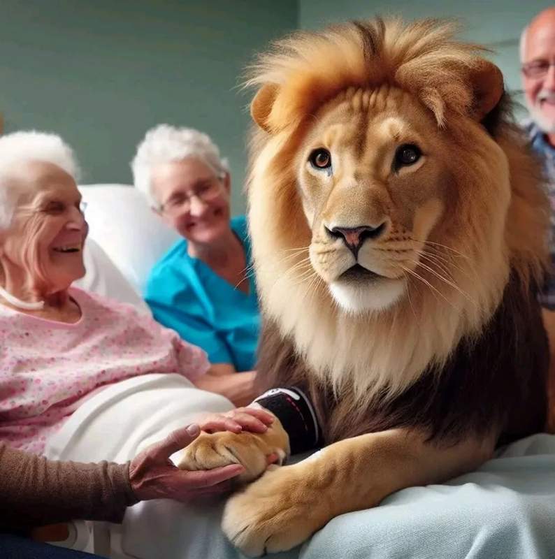 AI generated emotional support lion