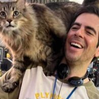 Eli Roth's pet Dewey the Cat from the 'Thanksgiving' movie (2023)