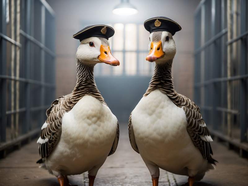 AI image of prison guard geese