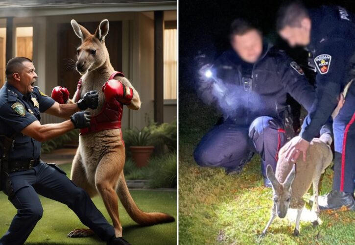 Escaped Kangaroo Resists Arrest, Punches Cop in the Face