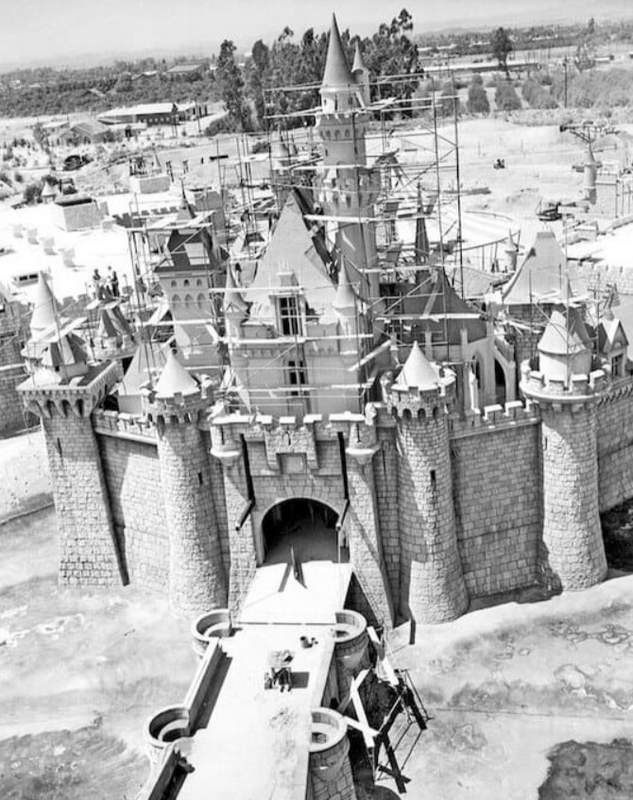 Disneyland castle being constructed