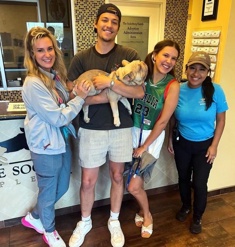 Millie Bobby Brown and Jake Bongiovi adopting dog from Humane Society Naples
