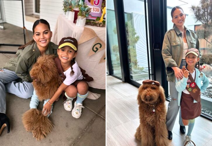 Chrissy Teigen’s Daughter Luna Makes Their Rescue Poodle Petey an Honorary Girl Scout