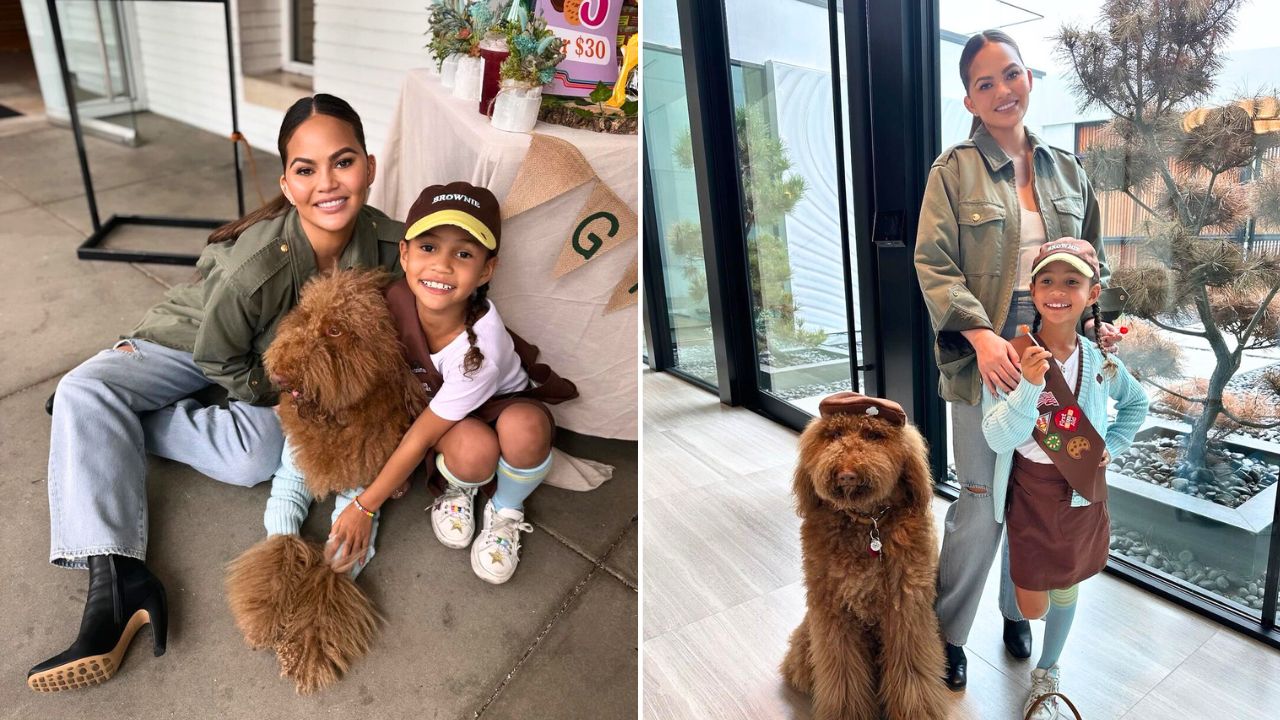 Chrissy Teigen’s Daughter Luna Makes Their Rescue Poodle Petey an Honorary Girl Scout