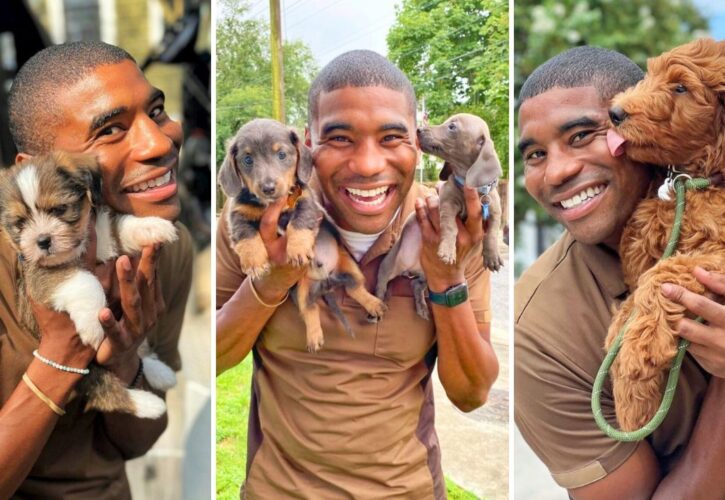 This UPS Guy Went Viral for Collecting Adorable Photos With Neighborhood Dogs He Meets