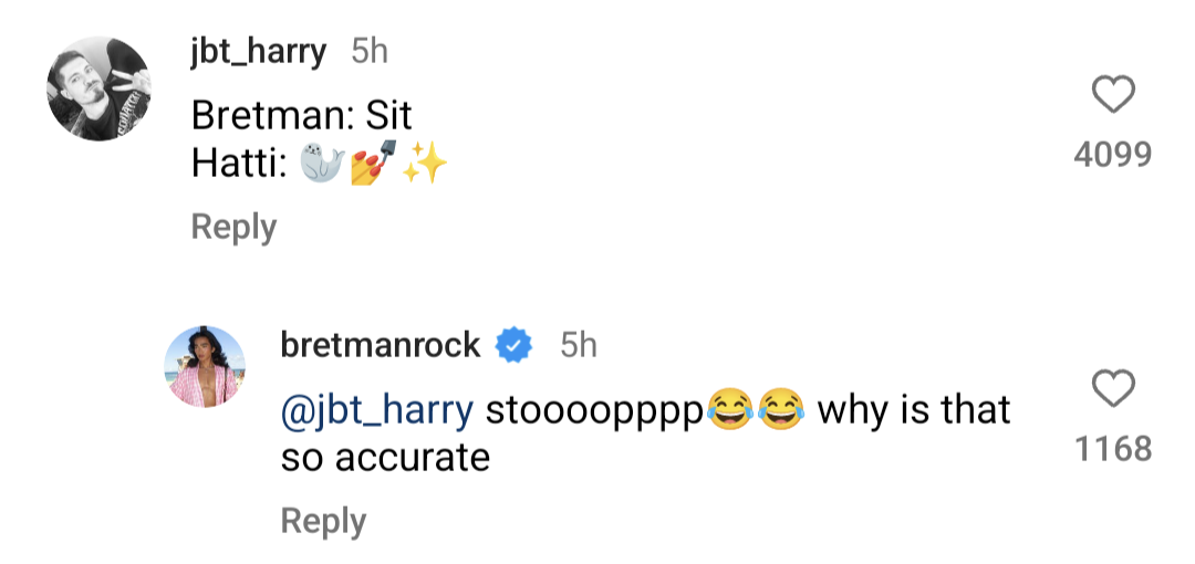 Bretman Rock Instagram comment on dog's pedicure