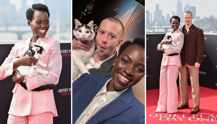 Lupita Nyong’O and Her Kitty Costar, Schnitzel, Hit the Red Carpet to Promote ‘A Quiet Place: Day One’