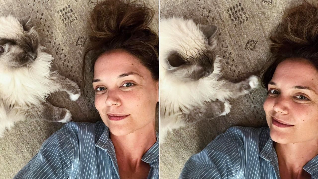 Katie Holmes Debuts New Ragdoll Cat With Rare Candid Selfie