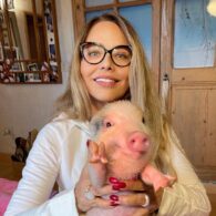 Ornella Muti's pet Fede and the Pig Family