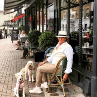 Rod Stewart's pet Bubbles and Lily