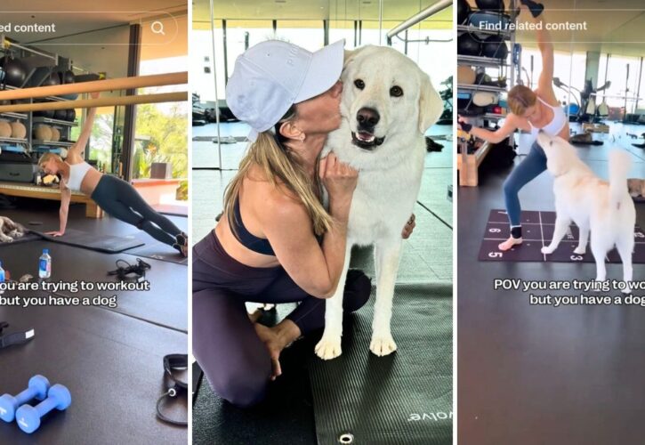 Jennifer Aniston’s Dogs Jump in To Help Her Work Out in New Fitness Video