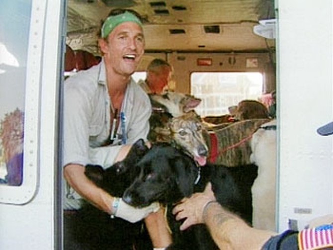 Matthew McConaughey rescued 50 pets during Hurricane Katrina