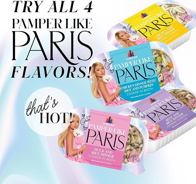 Paris Hilton dog food by Weruva