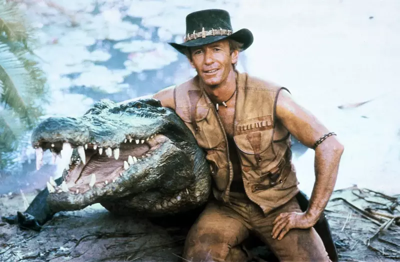 Burt Crocodile actor with Paul Hogan