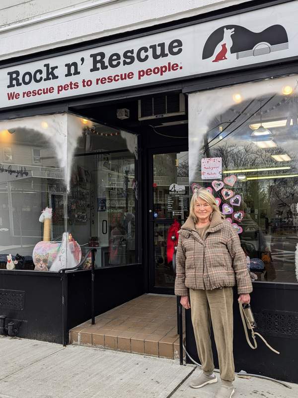 Martha Stewart at Rock n Roll pet rescue