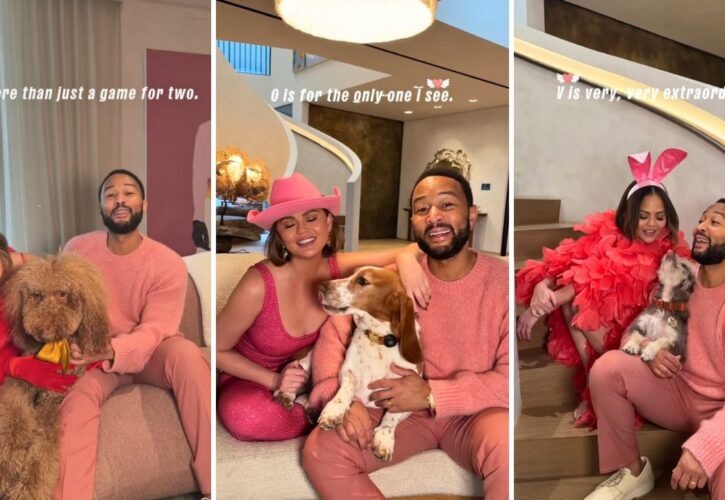 Chrissy Teigen and John Legend Dedicated Valentine’s Day to Their Dogs with a Sing-A-Long