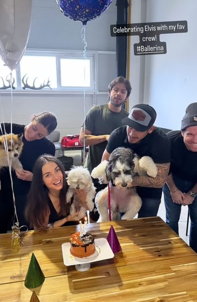 Ana De Armas dog Elvis 16th birthday party Ballerina movie